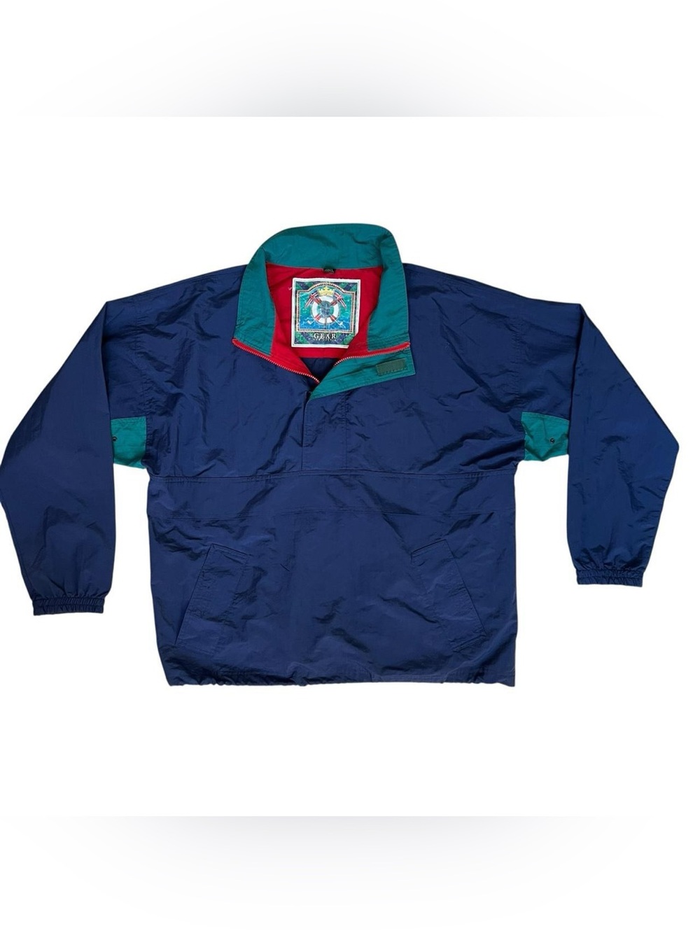 Vintage Gear For Sports Windbreaker Jacket Navy Green L